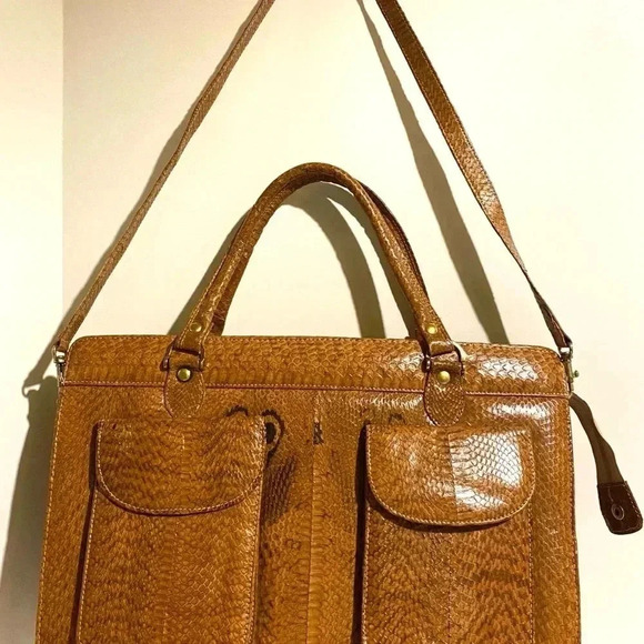 Handmade unisex  snakeskin leather briefcase - Picture 10 of 11